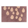 Tappetino bagno 100% cotone gocce marrone antiscivolo 50x80x2 cm