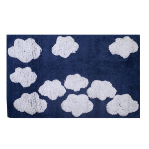 Zoom Tappetino bagno 100% cotone nuvole blu antiscivolo cm 50x80x2