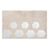 Tappetino bagno 100% cotone Fiori beige antiscivolo 50x80