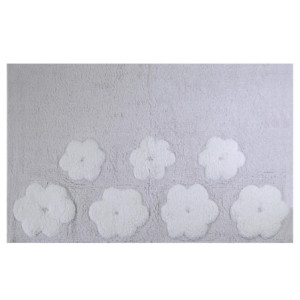 Zoom Tappetino bagno 100% cotone fiori perlaantiscivolo cm 50x80x2