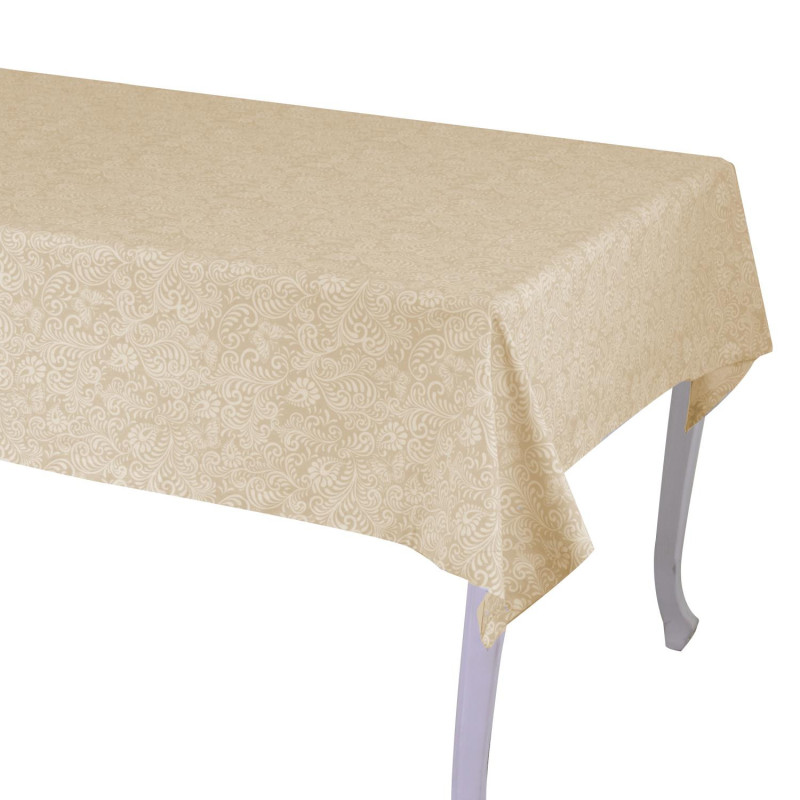 Tovaglia Flora Jaquard beige rettangolare cm 140x180 elegante tavola