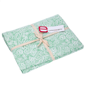Zoom Tovaglia flora jaquard verde salvia rettangolare cm 140x240