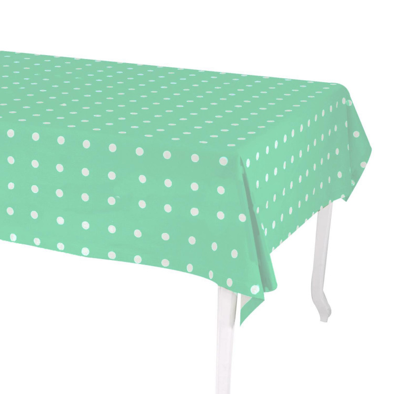 Tovaglia Pop Pois verde acqua rettangolare cm 140x180 vivace