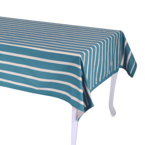 Tovaglia Pop Righe blu petrolio rettangolare cm 140x240 moderna