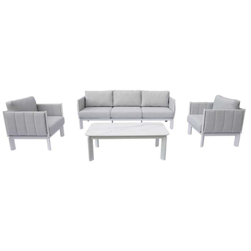 Salotto Cannes Alluminio Bianco E Imbottiture Moia