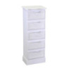 Mobiletto legno liverpool 5 cassetti bianco cm 29x23h81