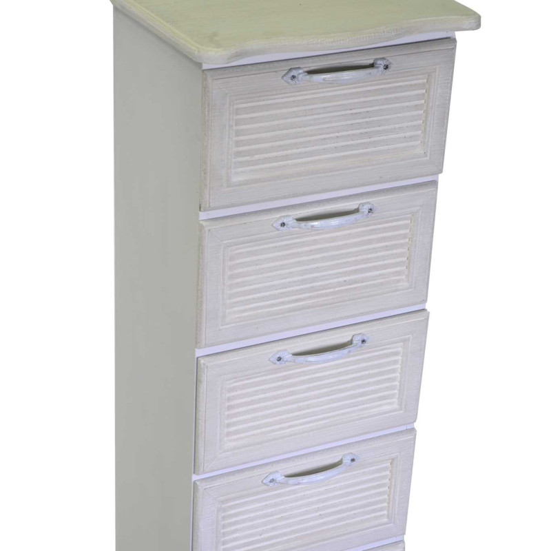 Mobiletto legno liverpool 5 cassetti bianco cm 29x23h81