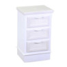 Mobiletto legno liverpool 3 cassetti bianco cm 37x30h64
