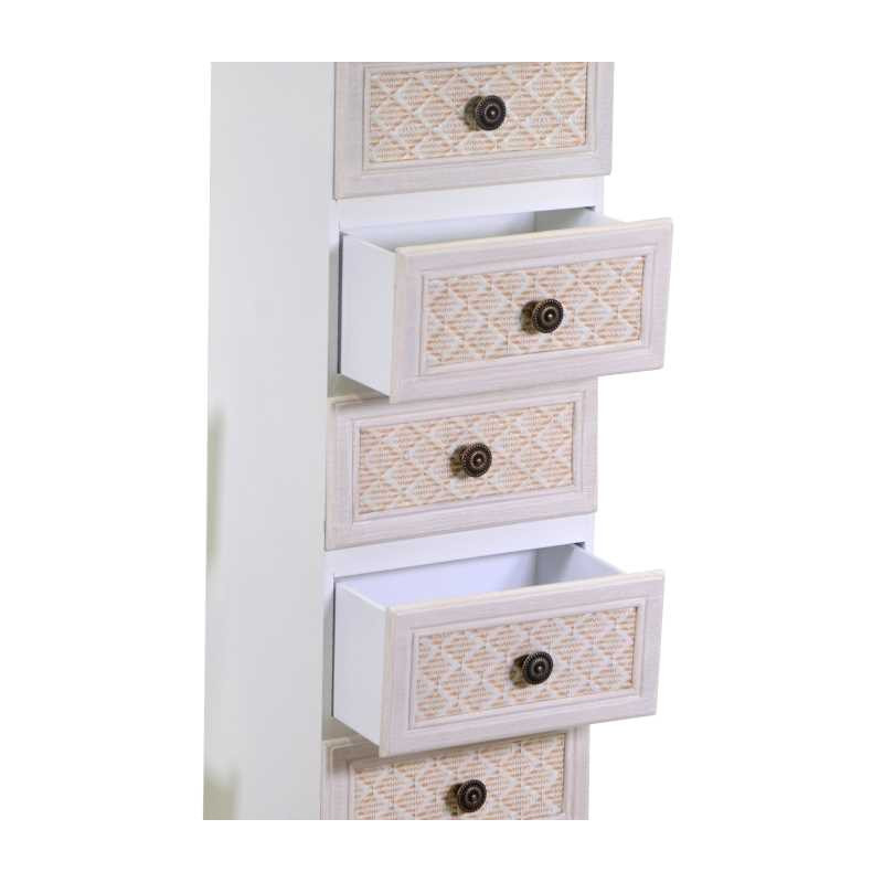 Mobiletto legno Losanna 5 cassetti crema 29x23x81 cm elegante