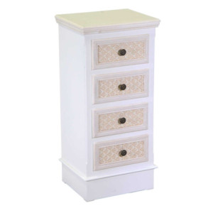 Mobiletto legno Losanna 4 cassetti crema 37x30x79,5 cm casa