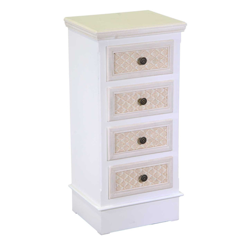 Mobiletto legno Losanna 4 cassetti crema 37x30x79,5 cm casa