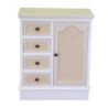 Cassettiera legno Losanna 1 anta 4 cassetti crema 66x32x81 cm