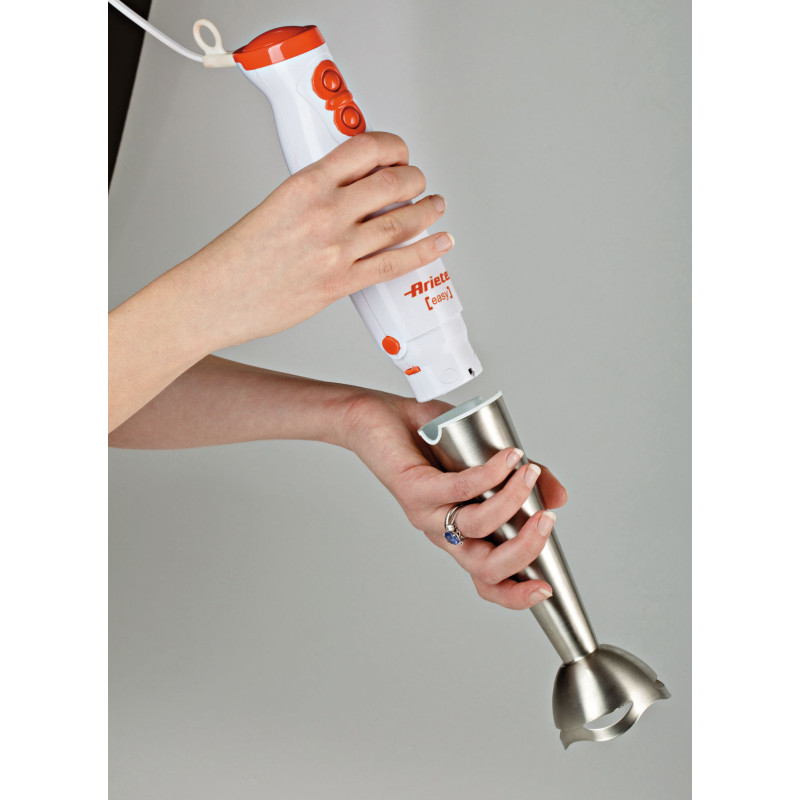 Frullatore a immersione 200W lame inox 2 velocità bianco/arancio