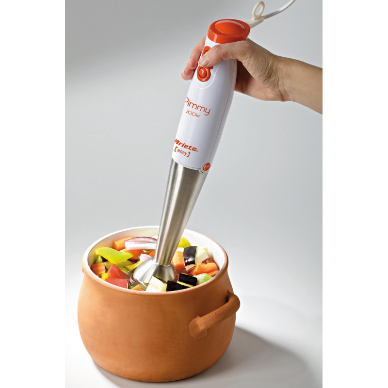 Frullatore a immersione 200W lame inox 2 velocità bianco/arancio