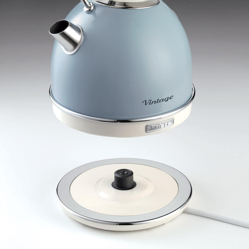 Bollitore elettrico 1,7L acciaio inox celeste 2000W autospegnimento