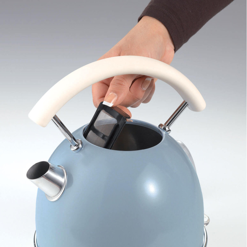 Bollitore elettrico 1,7L acciaio inox celeste 2000W autospegnimento