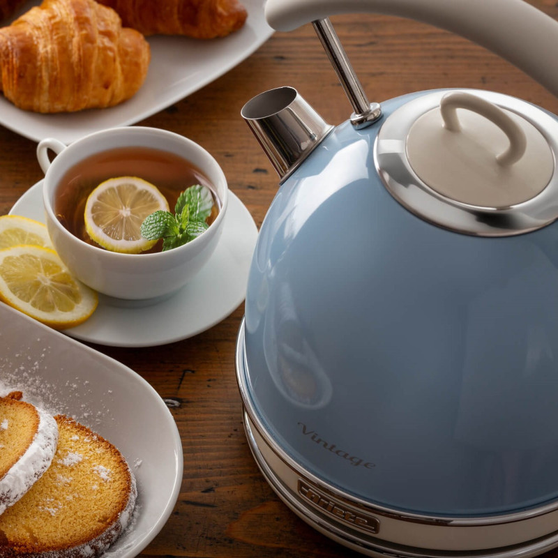 Bollitore elettrico 1,7L acciaio inox celeste 2000W autospegnimento