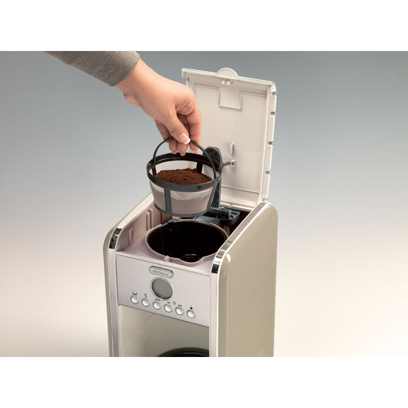 Macchina caffè americano 12 tazze 2000W beige caraffa vetro
