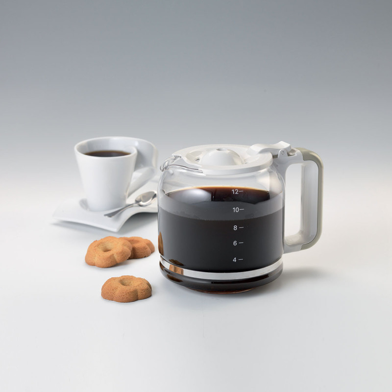 Macchina caffè americano 12 tazze 2000W beige caraffa vetro