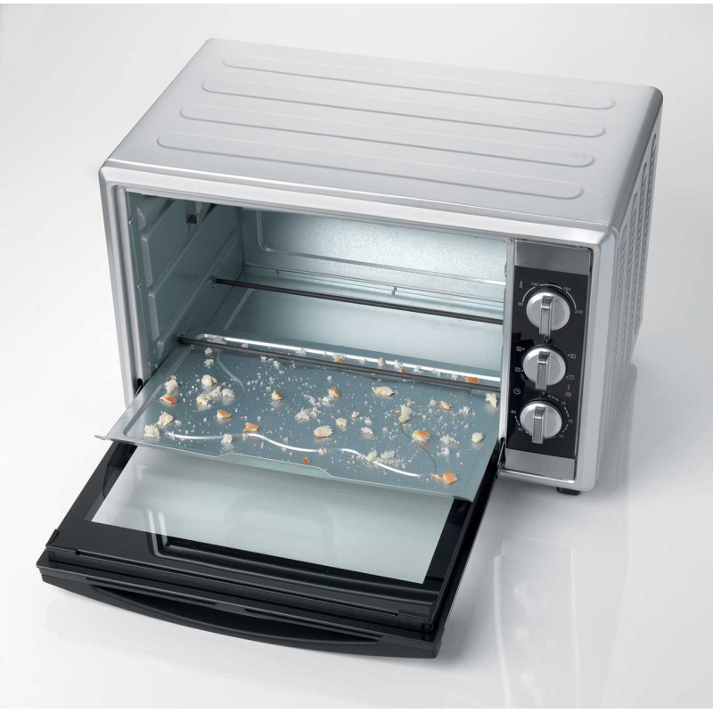 Forno elettrico ventilato 45L girarrosto 1800W inox doppio vetro