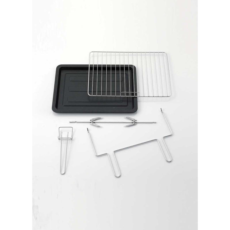 Forno elettrico ventilato 45L girarrosto 1800W inox doppio vetro