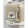 Tostapane vintage 2 fette 6 livelli acciaio inox beige pinze