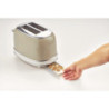 Tostapane vintage 2 fette 6 livelli acciaio inox beige pinze