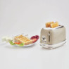Tostapane vintage 2 fette 6 livelli acciaio inox beige pinze