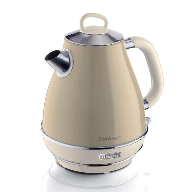 Bollitore elettrico 1,7L acciaio inox beige vintage autospegnimento