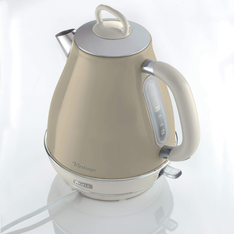 Bollitore elettrico 1,7L acciaio inox beige vintage autospegnimento