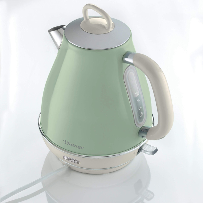 Bollitore elettrico 1,7L acciaio inox verde vintage autospegnimento