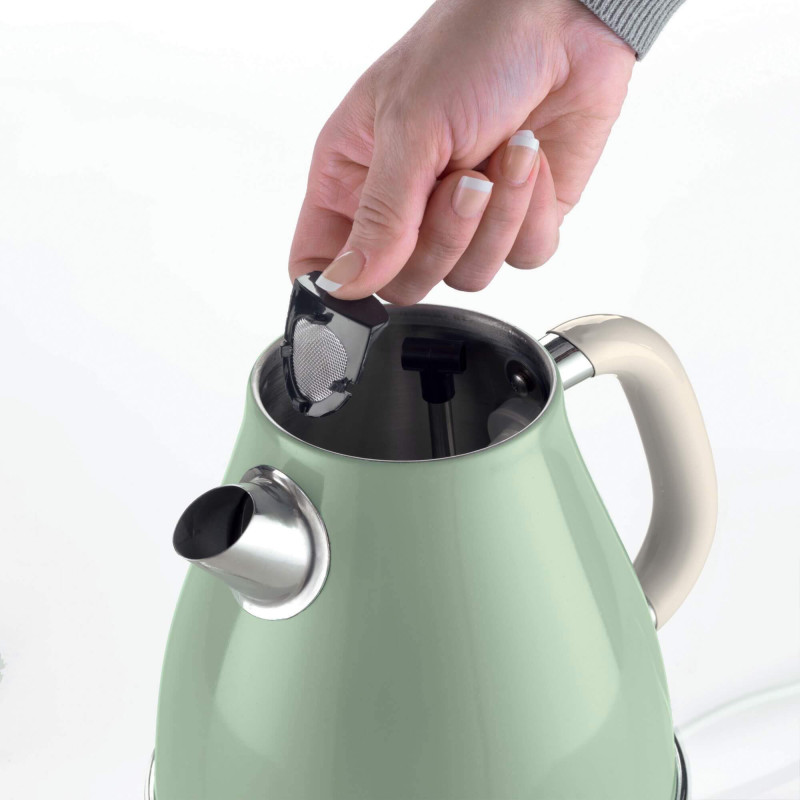 Bollitore elettrico 1,7L acciaio inox verde vintage autospegnimento