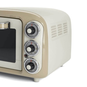 Zoom Forno Elettrico 18L - Pizza 30cm, Doppio Vetro, 1380W, Design Vintage - Beige