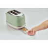 Tostapane vintage 2 fette 6 livelli 810W verde pinze acciaio inox