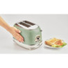 Tostapane vintage 2 fette 6 livelli 810W verde pinze acciaio inox