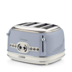 Tostapane vintage 4 fette 6 livelli defrost celeste 1700W