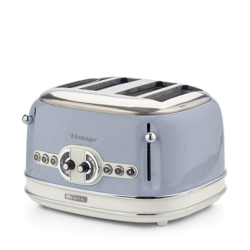 Tostapane vintage 4 fette 6 livelli defrost celeste 1700W