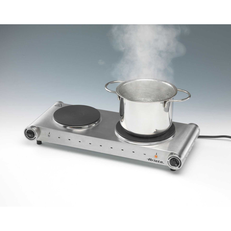 Fornello elettrico doppia piastra ghisa temperatura regolabile 2500W