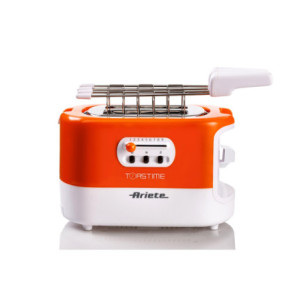 Zoom Tostapane con Pinze per 2 fette - 9 Gradi di Doratura - 700 Watt - Bianco e Arancio