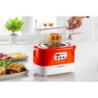 Tostapane 2 fette 9 livelli doratura 700W bianco arancio pinze
