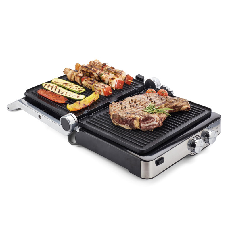 Griglia elettrica piastre antiaderenti 5 temperature 2000W inox