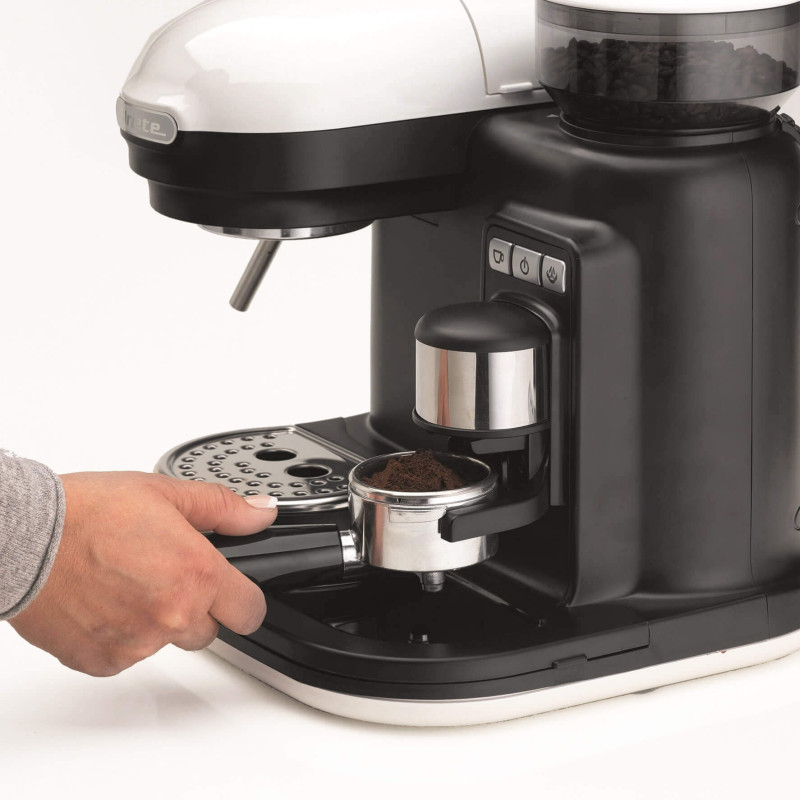 Macchina Caffè Espresso con Macinacaffè 1080W 800cc Bianco