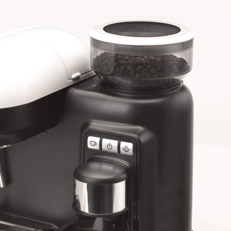 Macchina Caffè Espresso con Macinacaffè 1080W 800cc Bianco