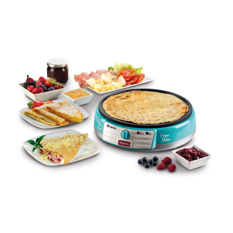 Crepes Maker Party Time 1000W Piastra Antiaderente Azzurro