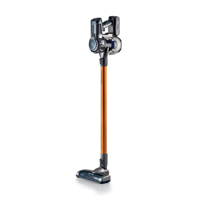 Scopa elettrica cordless motore digitale 3 filtri arancio moderna
