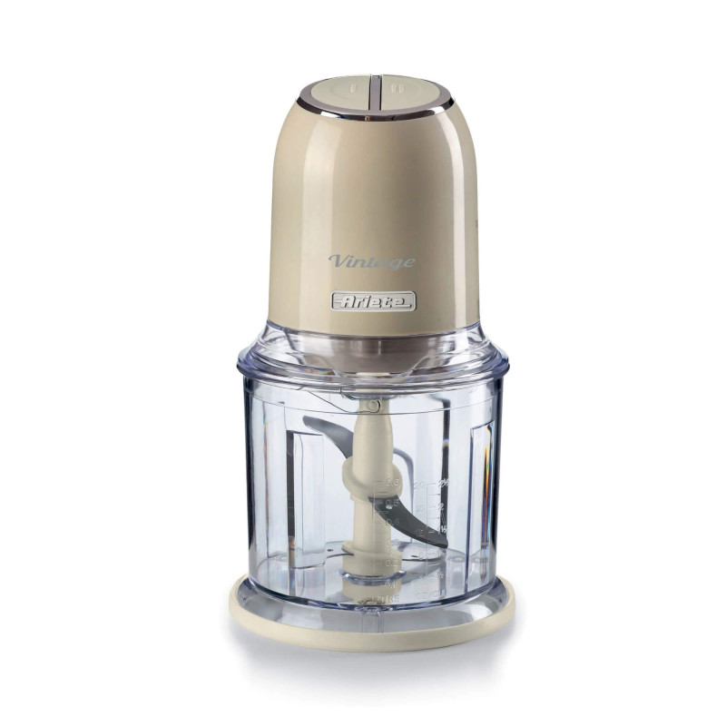 Tritatutto Vintage 2 Velocità 4 Lame Acciaio 400W Beige