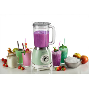 Zoom Frullatore Vintage - 1,5L Tazza in Vetro - 4 Lame Acciaio Inox - 1000W - Verde