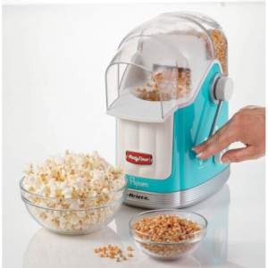 Zoom Macchina per Popcorn con Leva - 1100W - 600g Capacità - Cottura Senza Grassi - Celeste