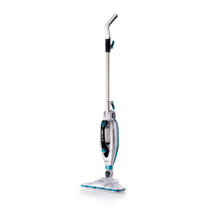 Scopa a vapore pieghevole 10 in 1 1500W kit accessori bianco azzurro
