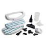Scopa a vapore pieghevole 10 in 1 1500W kit accessori bianco azzurro